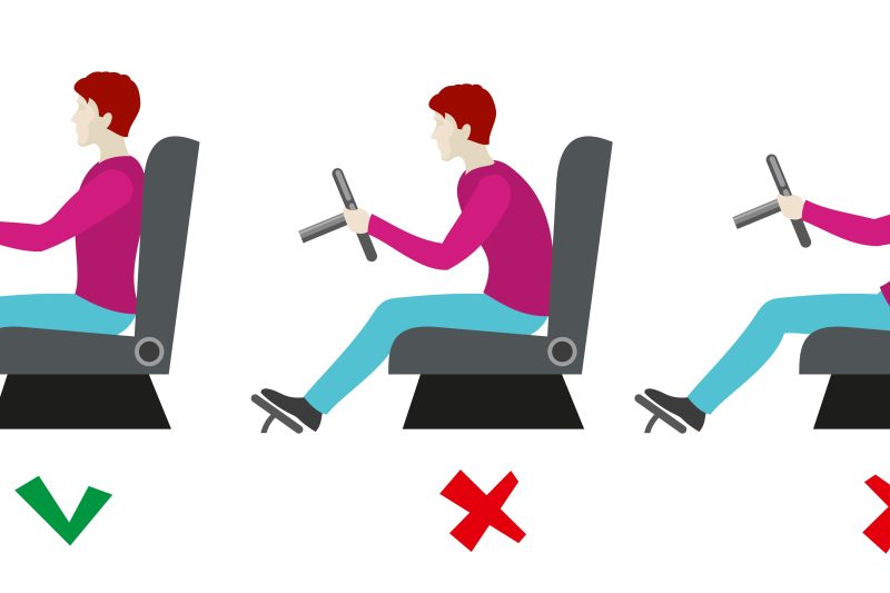 Illustration showing proper driving ergonomics
